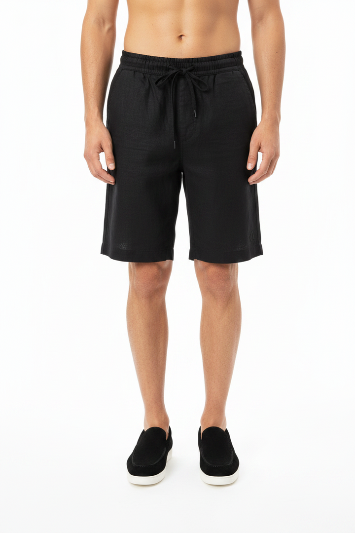 Valenci Linneshorts Svart