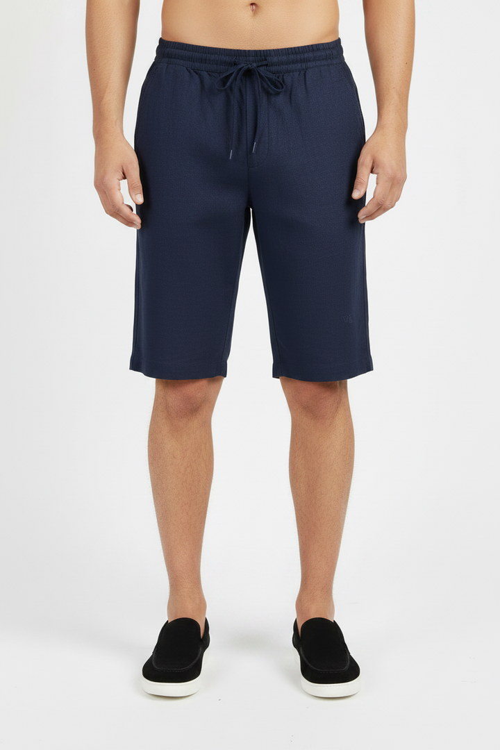 Valenci Linneshorts Marinblå