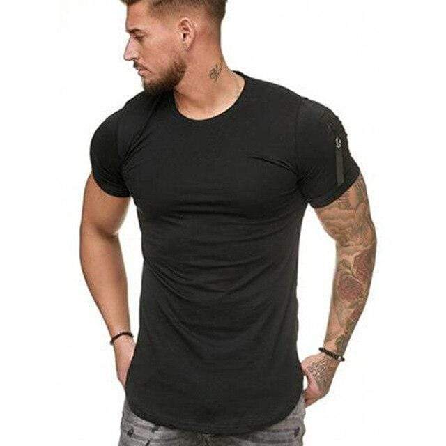 Lång T-shirt med Axelsdragkedja