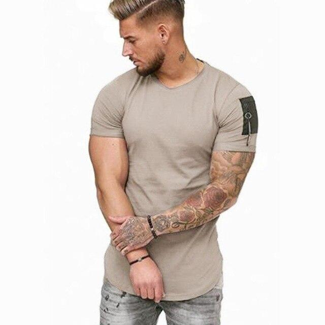 Lång T-shirt med Axelsdragkedja